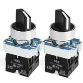 22mm 2/3 Position Selector Switch Latching/Momentary 1NO/2NO (Pack of 2) - Latching-